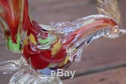 Vintage Murano Art Glass Rooster Or Pheasant, Multicolored, Hand Blown, Italy