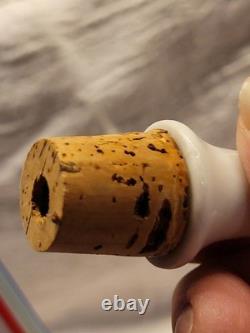 Vintage Murano Art Glass Satin Latticino Striped Barber Bottle Red Blue White