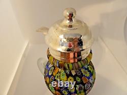 Vintage Murano Art Glass Scrambled Close Packed Millefiori Satin Syrup Jug