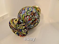 Vintage Murano Art Glass Scrambled Close Packed Millefiori Satin Syrup Jug