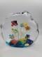 Vintage Murano Art Glass Sculpture Aquarium With Tropical Fish Original Label