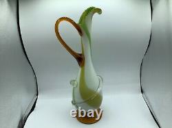 Vintage Murano Art Glass Sculpture Pitcher Vase 18.5 X 7 Multi-Color