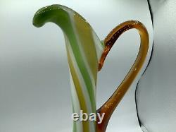 Vintage Murano Art Glass Sculpture Pitcher Vase 18.5 X 7 Multi-Color