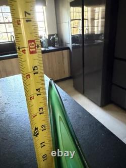 Vintage Murano Art Glass Sculpture Stylized Bird / Flame Form, Green Swirl