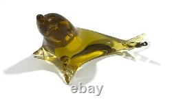 Vintage Murano Art Glass Sea Lion Seal Figurine 4 x 2.5 x 8