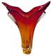 Vintage Murano Art Glass Seguso Era 11 Orange Amber Red Sommerso Flame Tip Vase
