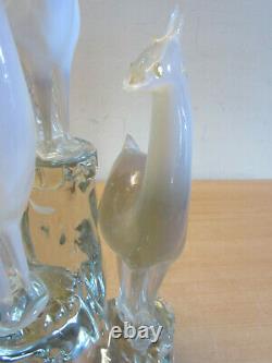 Vintage Murano Art Glass Signed Alfredo Barbini 3 Deers Statue 16 ASIS