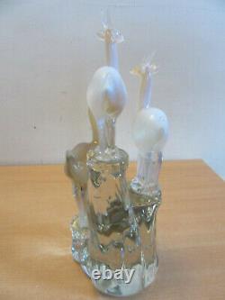 Vintage Murano Art Glass Signed Alfredo Barbini 3 Deers Statue 16 ASIS