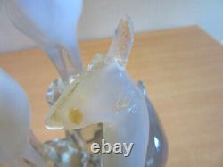 Vintage Murano Art Glass Signed Alfredo Barbini 3 Deers Statue 16 ASIS