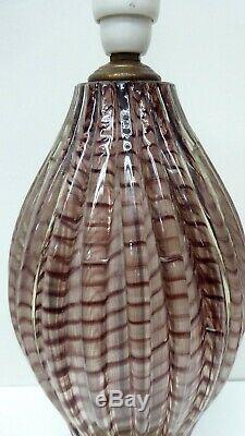 Vintage Murano Art Glass Spiral Ribbon Cased Lamp Base