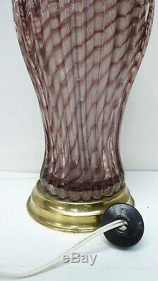 Vintage Murano Art Glass Spiral Ribbon Cased Lamp Base