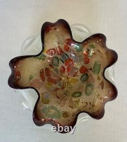 Vintage Murano Art Glass Tutti Frutti Bowl Multicolor 8.5 diameter x 3h