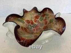 Vintage Murano Art Glass Tutti Frutti Bowl Multicolor 8.5 diameter x 3h