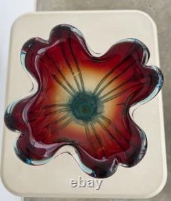 Vintage Murano Art Glass Vase 14.5 Tall