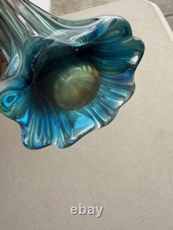 Vintage Murano Art Glass Vase 14.5 Tall
