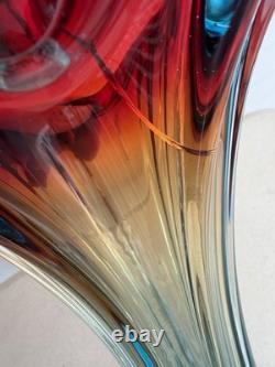 Vintage Murano Art Glass Vase 14.5 Tall