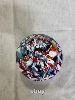 Vintage Murano Art Glass Vase Fratelli Toso Polychrome 1970s -Hand Blown Italy