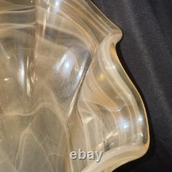 Vintage Murano Art Glass Vase Peach Pearl Clam Shell Color 17.5