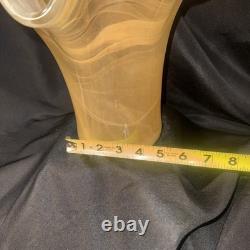 Vintage Murano Art Glass Vase Peach Pearl Clam Shell Color 17.5
