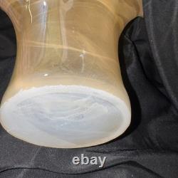 Vintage Murano Art Glass Vase Peach Pearl Clam Shell Color 17.5