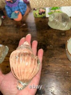 Vintage Murano Art Glass sculpture Sea Shell Paperweight Handblown 3 Peice Set