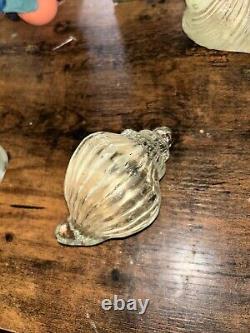 Vintage Murano Art Glass sculpture Sea Shell Paperweight Handblown 3 Peice Set