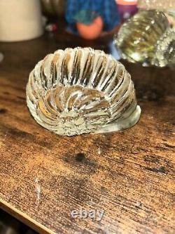 Vintage Murano Art Glass sculpture Sea Shell Paperweight Handblown 3 Peice Set