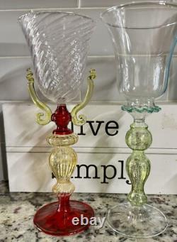 Vintage Murano Art Goblets
