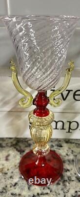 Vintage Murano Art Goblets