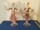 Vintage Murano Aventurine and Pink Glass Figures of Man and Woman Large
