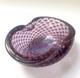Vintage Murano Barbini Purple Blue Gold Fleck Bowl Ashtray Controlled Bubbles