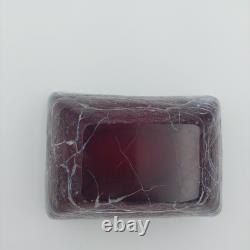 Vintage Murano Barbini Sommerso Cut Glass Cracked Ice Ashtray STUNNING