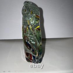 Vintage Murano Blown Glass 6 Fish Aquarium Half Moon Paperweight Art Rare READ