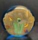 Vintage Murano Blown Glass Blue Gold Round Aquarium Multi Fish Art Glass 7 Dia