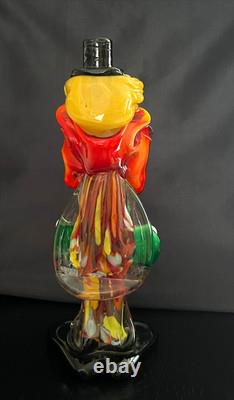 Vintage Murano Blown Glass Clown W Original Sticker Venezuela Italy bug RARE 8.5