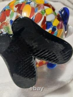 Vintage Murano Blown Glass Pot Belly Confetti Smiling Clown Made In Italy