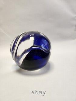 Vintage Murano Blown Glass Snail Cobalt Clear MCM Midcentury Decor GIANT