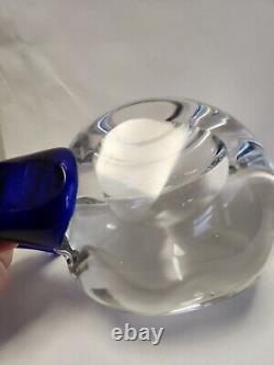 Vintage Murano Blown Glass Snail Cobalt Clear MCM Midcentury Decor GIANT