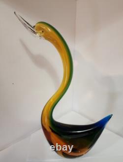 Vintage Murano Blown Glass Swan Figurine 12