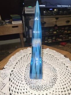 Vintage Murano Blue Glass w Unique Pattern