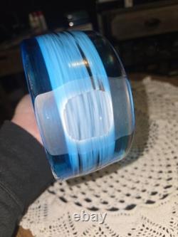 Vintage Murano Blue Glass w Unique Pattern