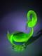Vintage Murano Blue&Uranium Green Vaseline Sommerso Glass Swan Bird Figurine