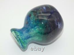 Vintage Murano Blue and Multi-Colored Art Glass Vase / Signed and Dated 1999