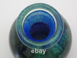 Vintage Murano Blue and Multi-Colored Art Glass Vase / Signed and Dated 1999