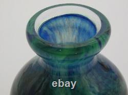 Vintage Murano Blue and Multi-Colored Art Glass Vase / Signed and Dated 1999