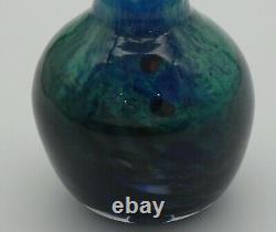 Vintage Murano Blue and Multi-Colored Art Glass Vase / Signed and Dated 1999