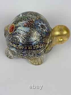 Vintage Murano Bortolitti & Rubelli Millefiori Art Glass Multi-color Turtle