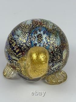 Vintage Murano Bortolitti & Rubelli Millefiori Art Glass Multi-color Turtle