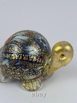 Vintage Murano Bortolitti & Rubelli Millefiori Art Glass Multi-color Turtle