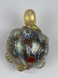 Vintage Murano Bortolitti & Rubelli Millefiori Art Glass Multi-color Turtle